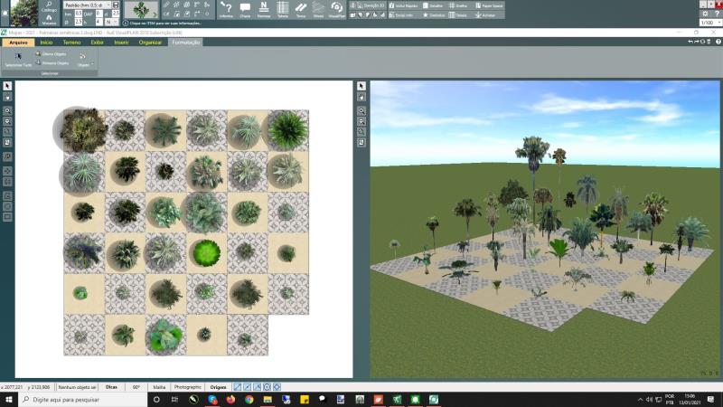 Cena com os mapas de palmeiras no VisualPLAN