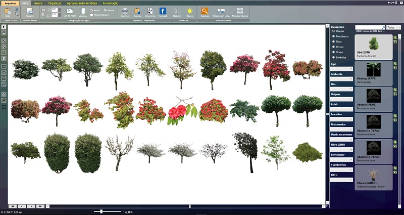 1 Árvores para AuE LandOffice reunidas lado a lado em uma montagem no PhotoLANDSCAPE