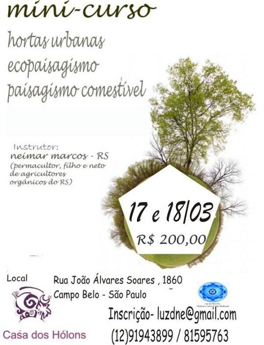Mini-Curso sobre Hortas Urbanas, Ecopaisagismo e Paisagismo Comestível em Campo Belo - SP