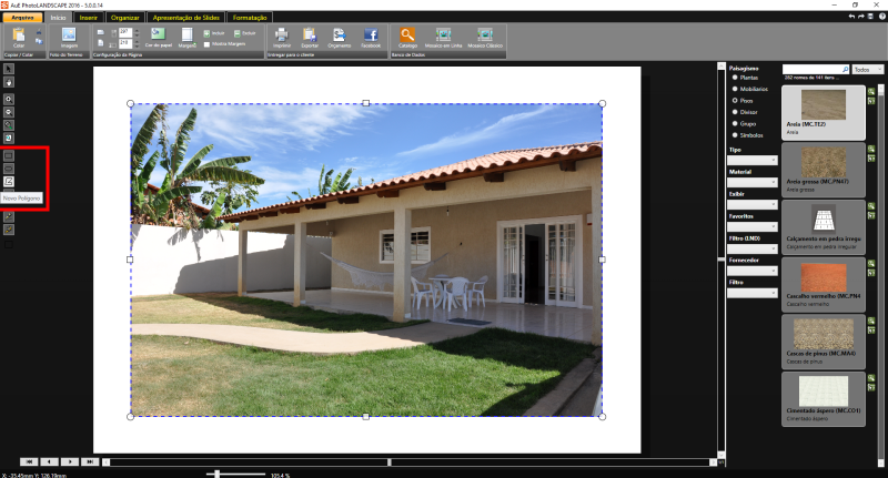 Alterando a escala de pisos e forrações no PhotoLANDSCAPE 2016