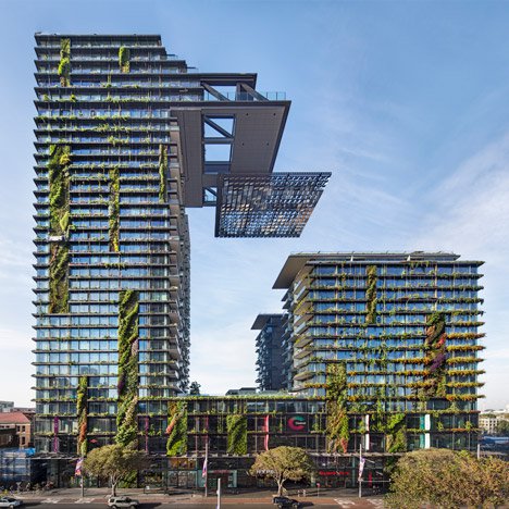 As torres Jean Nouvel em Sydney têm jardins verticais e um grande refletor de luz solar