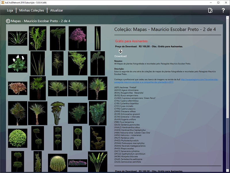 Segunda coleção de Mapas de plantas pelo Paisagista Maurício Escobar