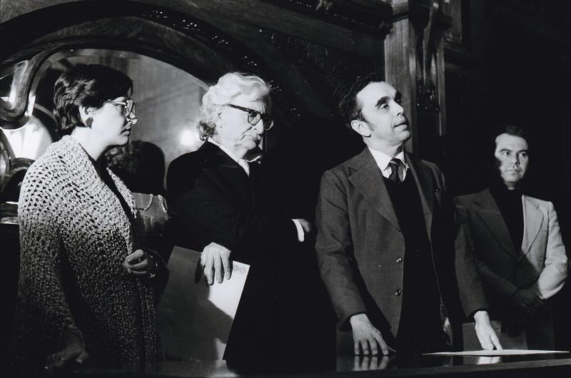 Rosa Grena Kliass, Roberto Burle Marx, Paulo Nogueira Neto e Mauro Victor na celebração da criação da ABAP, em 1976