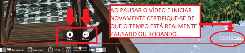 Pausar e Parar gravação do projeto