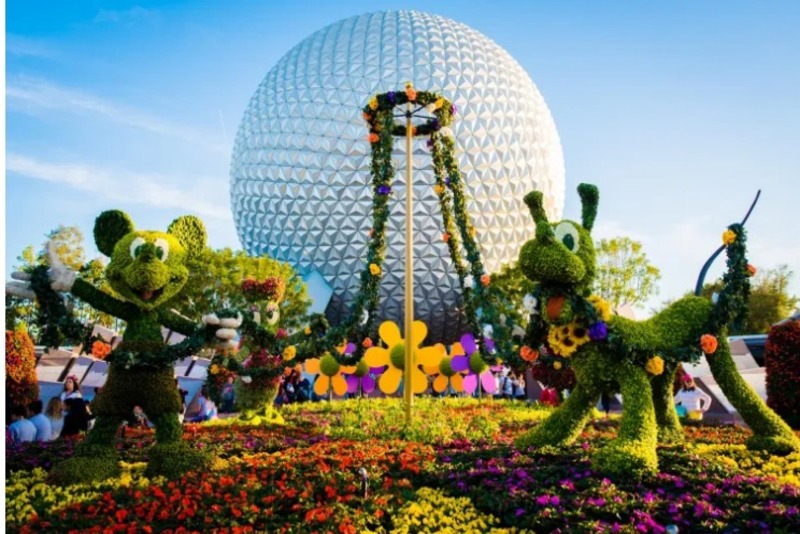  Festival Flower & Garden no parque Epcot da Disney, com muitas flores e jardins especiais para celebrar a primavera nos Estados Unidos anualmente