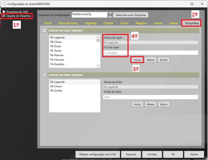 Criando um novo padrão de layers dos itens