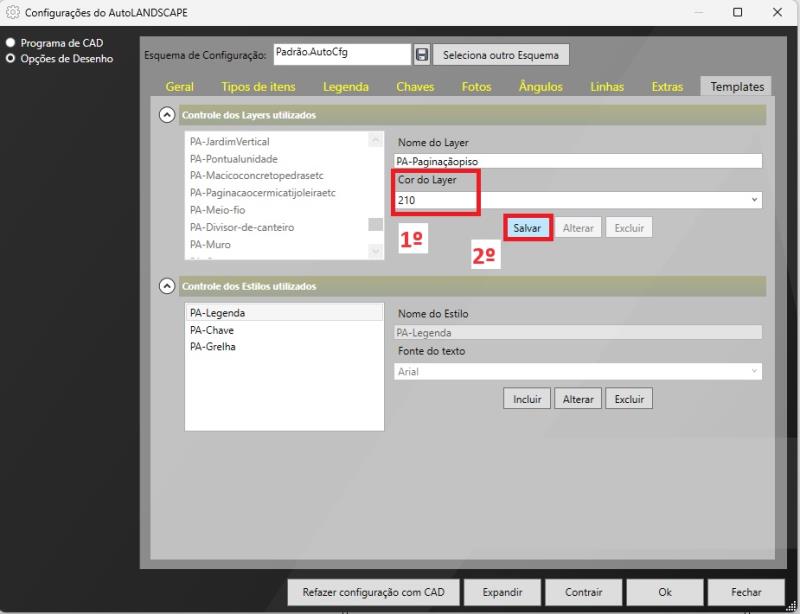 Criando um novo padrão de layers dos itens