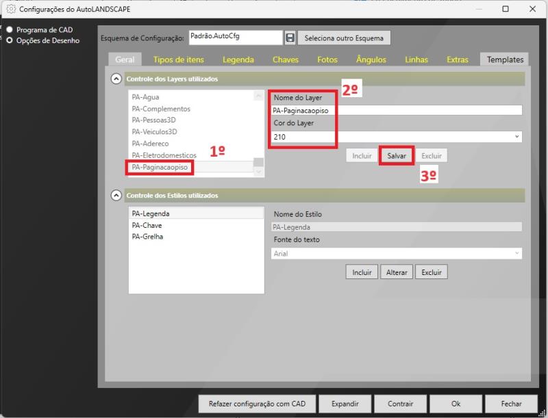 Alterando um padrão de layers dos itens