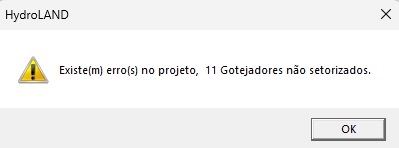 Mensagem de erro ao aparecer gotejadores desconectados Mensagem de erro ao aparecer gotejadores desconectados