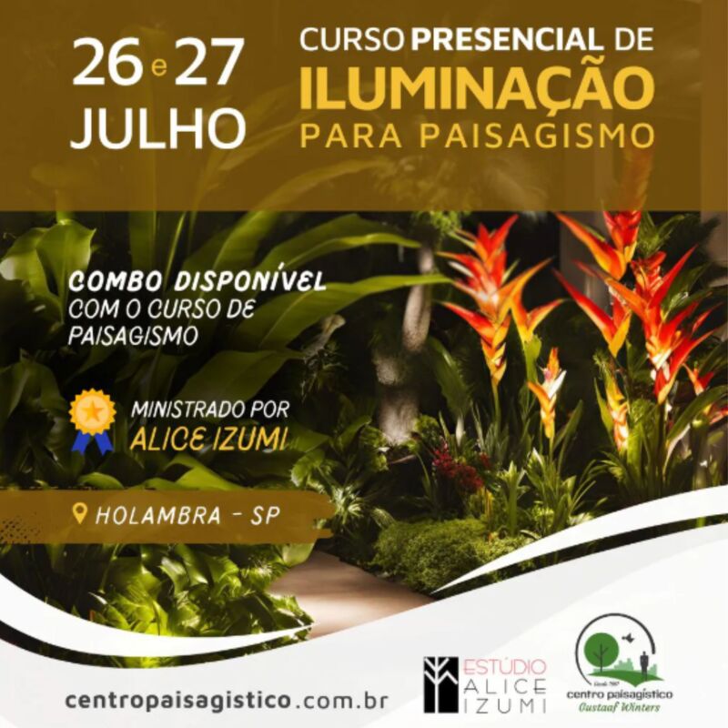 Luz que Transforma: Curso Presencial de Iluminação para Paisagismo em Holambra