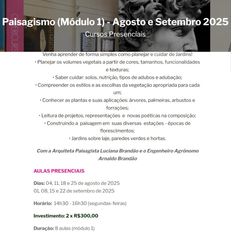 Curso de Paisagismo: Uma Jornada entre Natureza, Arte e Técnica