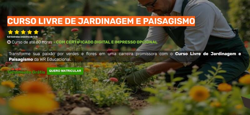 Curso Gratuito de Jardinagem e Paisagismo: Crie Jardins Incríveis e Impulsione sua Carreira!