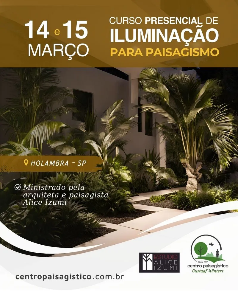 Curso Presencial de Iluminação Para Paisagismo