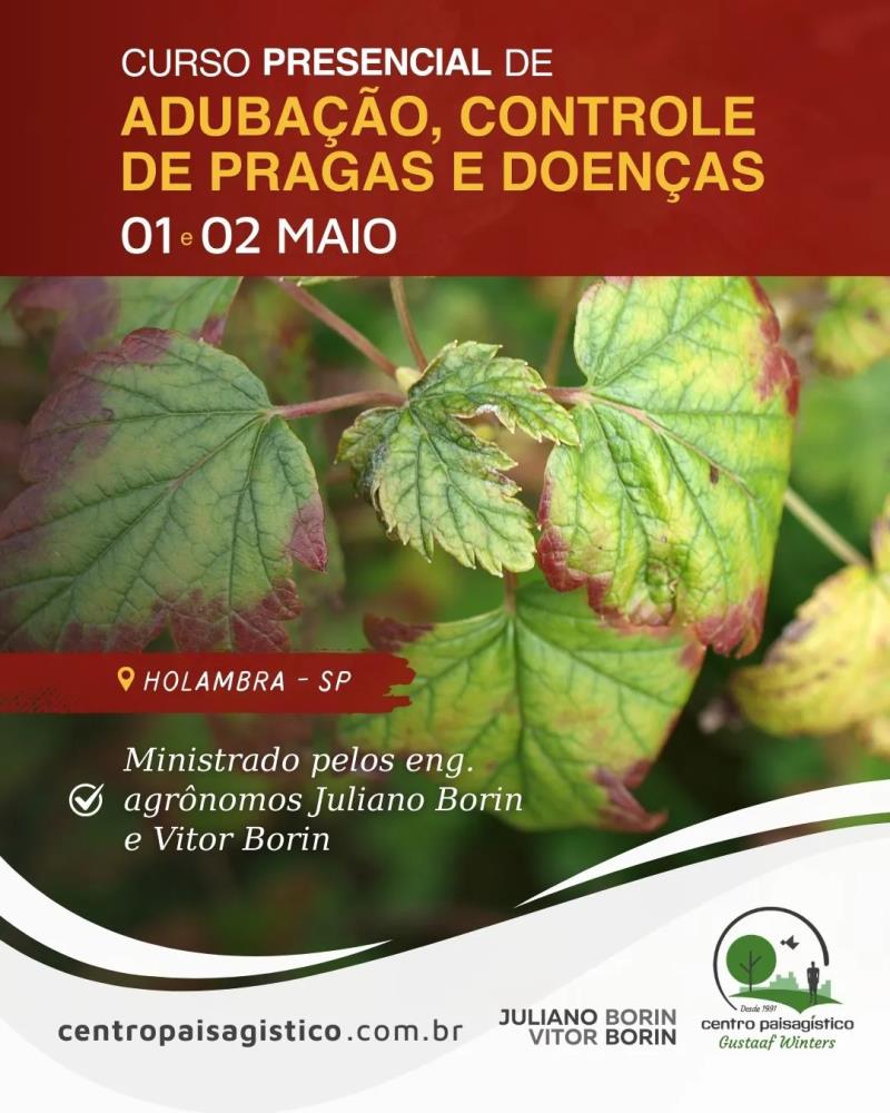 Curso sobre adubação e controle de pragas capacita profissionais do paisagismo em Holambra