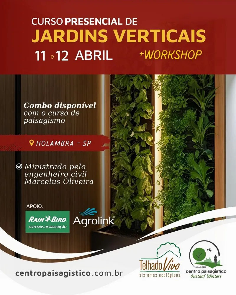 Curso de Jardins Verticais Acontece em Abril em Holambra