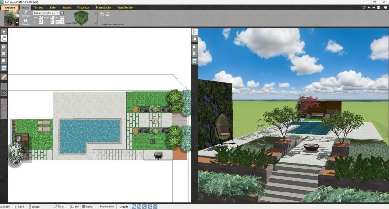 Projeto sendo feito no software VisualPLAN, da AuE Software