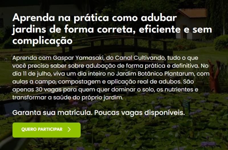 Curso "Adubação na Prática" promove imersão no Jardim Botânico Plantarum