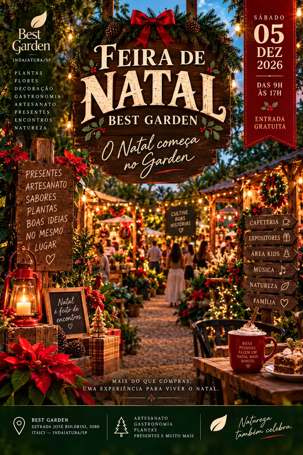 Feira de Natal Best Garden reúne natureza, artesanato e experiências