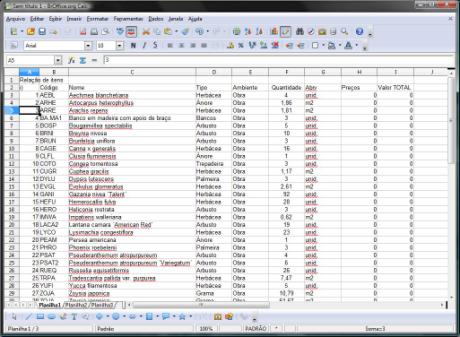 AutoLANDSCAPE - tela do br Office Excel