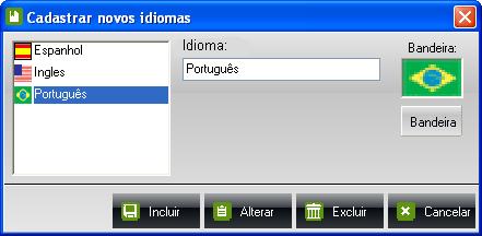 Controle de Idiomas - Tela de cadastro de novos idiomas